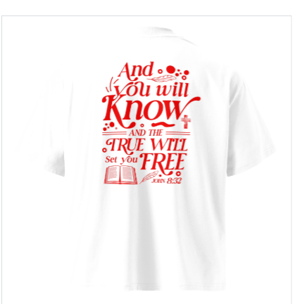 T-Shirt Oversized Unissexo – João 3:16 | Branca